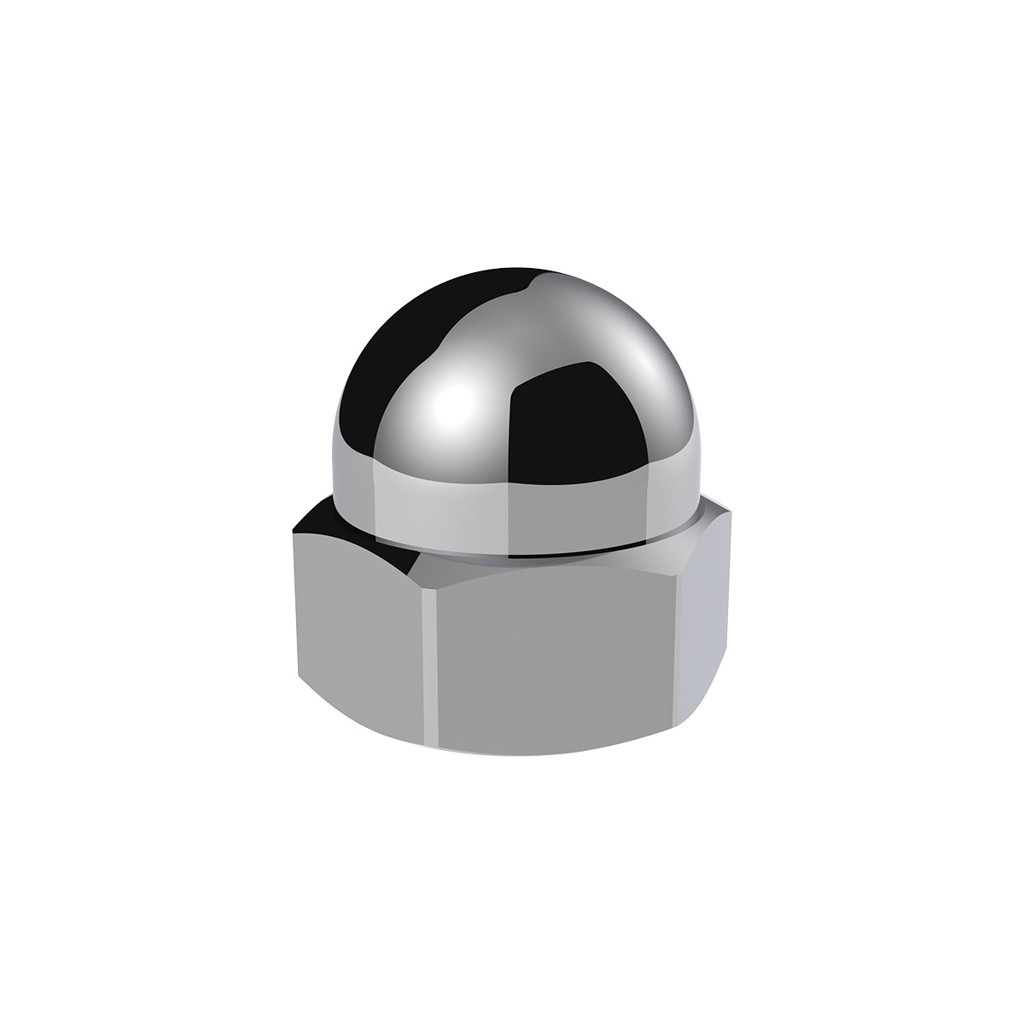 1/2" X 11/16" Chrome Die-Cast Acorn Nut Cover (50 pack)-United Pacific-10024