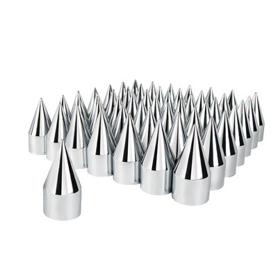 1-1/2" X 4-1/8" Chrome Plastic Spike Nut Covers - Push-On (60-Pack)