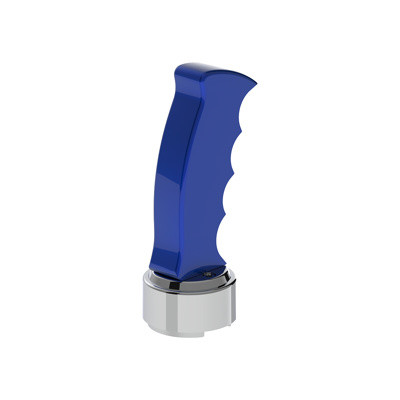 Thread-On Pistol Grip Gearshift Knob With Chrome 9/10 Speed Adapter - Indigo Blue