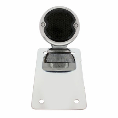 Chrome Vertical Side Mount License Bracket With 1933-36 Ford Style LED Tail Light