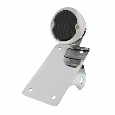 Chrome Vertical Side Mount License Bracket With 1933-36 Ford Style LED Tail Light