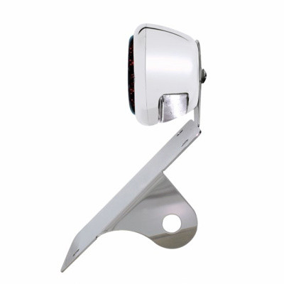 Chrome Vertical Side Mount License Bracket With 1933-36 Ford Style LED Tail Light
