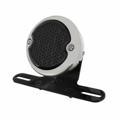 Black Motorcycle Rear Fender LP Bracket With 1933-36 Ford Style LED Tail Light