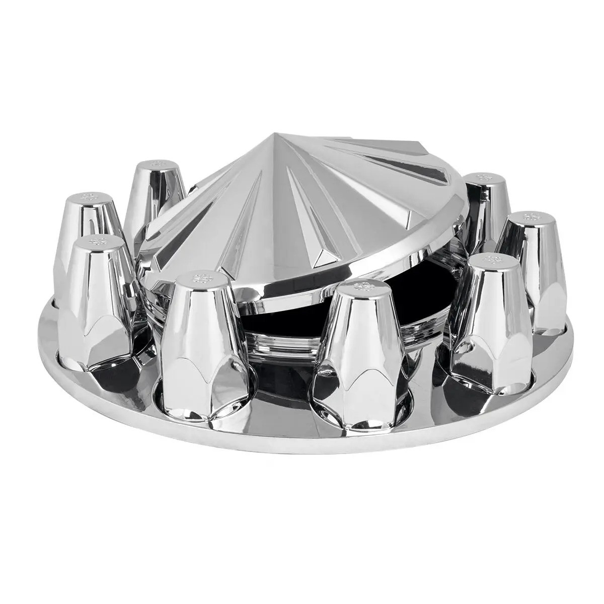 Spoke Top 33mm Screw-On Chrome ABS Front Axle Cover Set-Grand General-40205