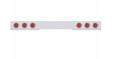 Chrome 1 Piece Rear Light Bar With Six 12 LED 4" Reflector Lights & Bezels