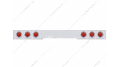 Chrome 1 Piece Rear Light Bar With Six 7 LED 4" Reflector Lights