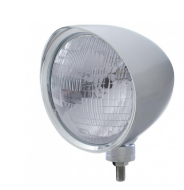 Chrome "Chopper" Headlight With Smooth Visor H6024 Bulb