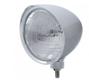 Chrome "Chopper" Headlight With Smooth Visor 6014 Bulb