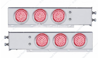 2-1/2" Bolt Pattern Chrome Spring Loaded Light Bar With 6X 36 LED 4" Lights (Pair)