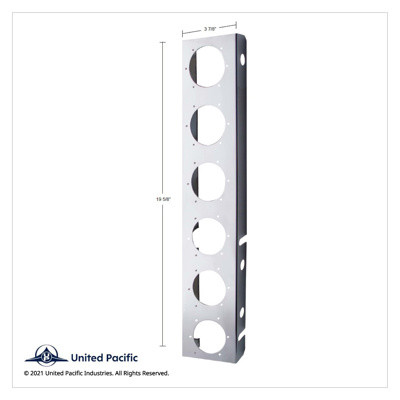 Stainless Front Air Cleaner Bracket With 12X 2" Flat Lights & Bezels For Peterbilt