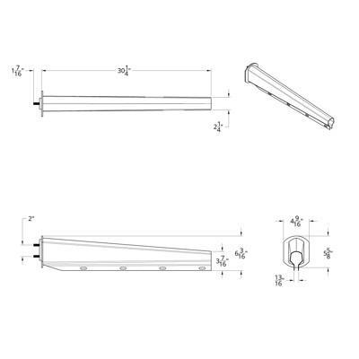 30" Black Mud Flap Hangers - 2" Bolt Pattern - Competition Series (Pair)