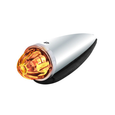 Chrome Die Cast Torpedo Cab Light With Watermelon Glass Lens & 1156 Bulb