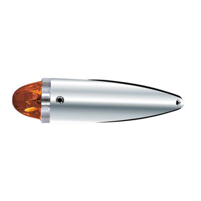 Chrome Die Cast Torpedo Cab Light With Watermelon Glass Lens & 1156 Bulb
