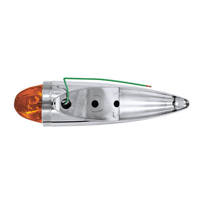 Chrome Die Cast Torpedo Cab Light With Watermelon Glass Lens & 1156 Bulb