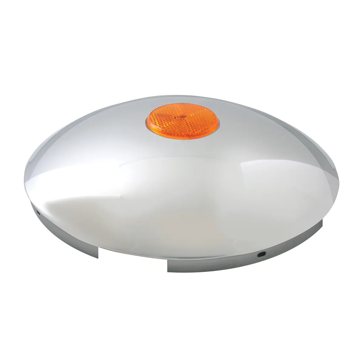 Chrome Front Hub Cap With Amber Reflector On Center-Grand General-10600