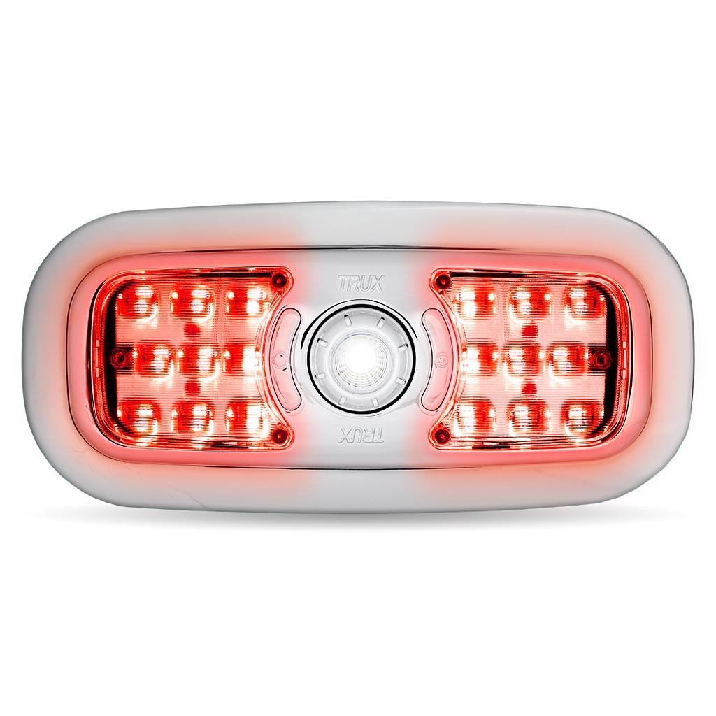 Peterbilt Multicolor LED Interior Dome & Map Light With Chrome Bezel