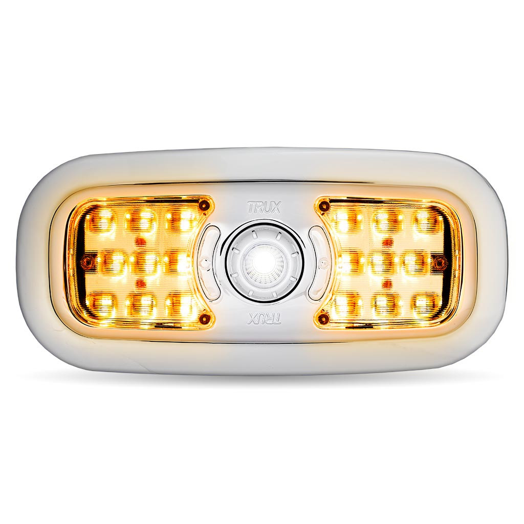Peterbilt Multicolor LED Interior Dome & Map Light With Chrome Bezel