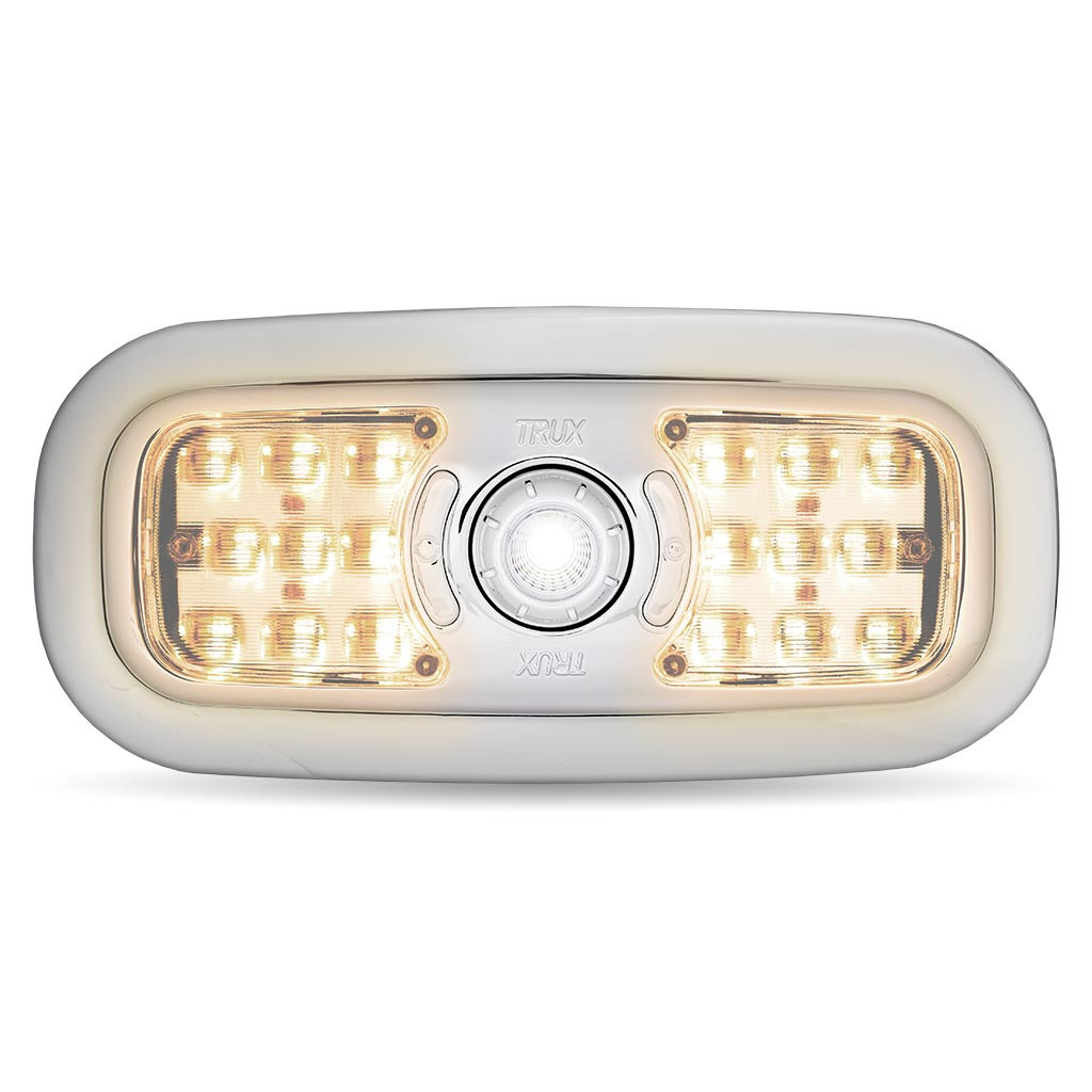Peterbilt Multicolor LED Interior Dome & Map Light With Chrome Bezel