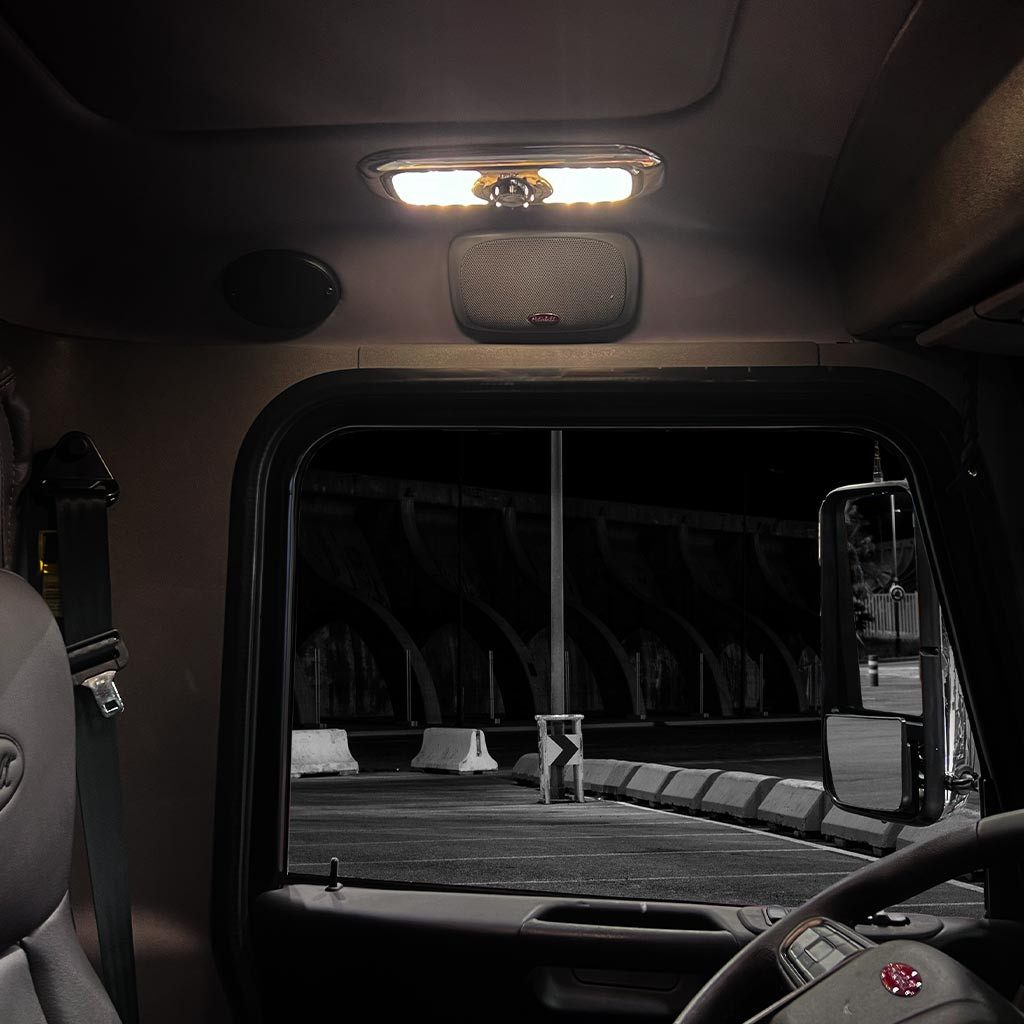 Peterbilt Multicolor LED Interior Dome & Map Light With Chrome Bezel