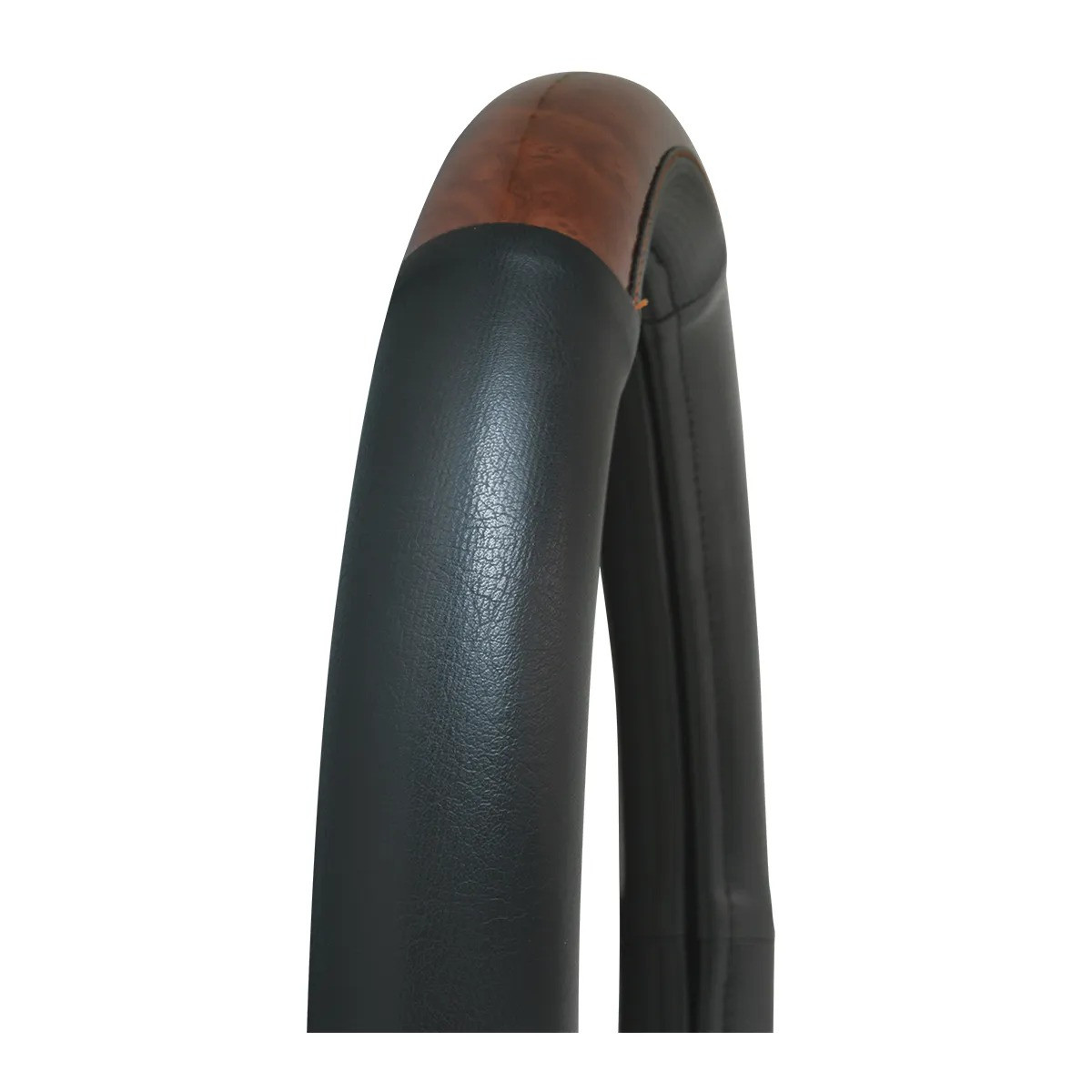 Heavy Duty 18" Dark Wood With Black Leatherette Steering Wheel Covers In Deluxe Wood Grain Series-Grand General-54006