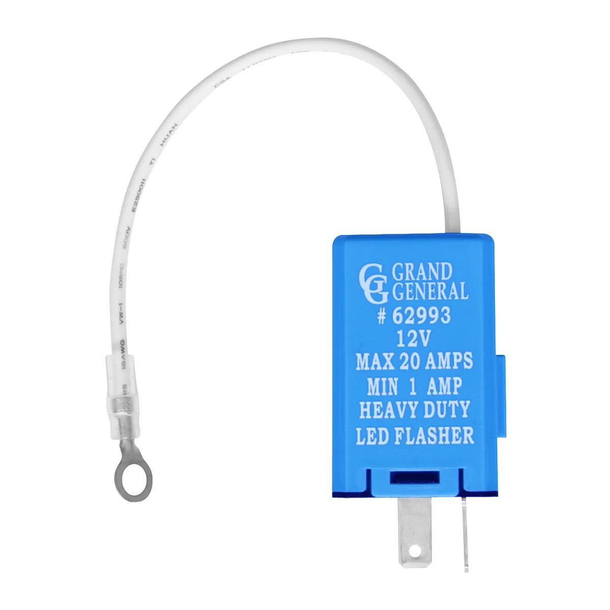 Heavy duty Rectangular LED Flasher w/ 2 Pins & Max 20 AMPS-Grand General-62993
