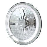 7" Crystal Headlight w/ White LED Halo Ring