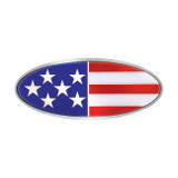 Chrome Oval Emblem - USA Flag