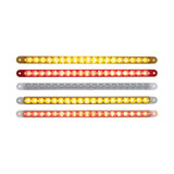 19 LED 12" Reflector Turn Signal Light Bar - Amber LED/Amber Lens