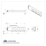 2-1/2" Bolt Pattern SS Spring Loaded Bar w/6X 4" 7 LED Lights &amp; Visors -Red LED &amp; Lens