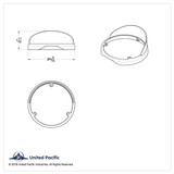 LED Round Double Face Light Bezel W/ Visor - Fits Up 38103 Series