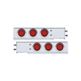 2-1/2" Bolt Pattern SS Spring Loaded Rear Bar w/6X 4" Red LED "Mirage" Lights & Visor -Red Lens