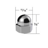 11/16" x 7/8" Chrome Die-Cast Acorn Nut Cover