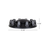 Matte Black Dome Front Axle Cover With 33mm Thread-on Nut Cover