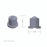 11/16" X 1 1/4" Chrome Plastic Pointed Nut Cover - Push-On