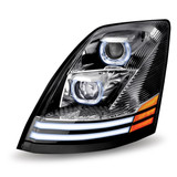Volvo VNL LED Projector Headlight Assembly - Chrome
