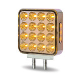 DOUBLE FACE AMBER/RED TURN & MARKER TO PURPLE AUXILIARY SQUARE REFLECTOR LED LIGHT – DOUBLE POST | 38 DIODES | CLEAR LENS
