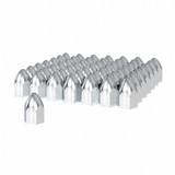 1-1/2" X 2-3/4" Chrome Plastic Bullet Nut Cover - Push-On (Bulk)