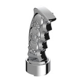 THREAD-ON SKULLS PISTOL GRIP GEARSHIFT KNOB WITH CHROME 9/10 SPEED ADAPTER - CHROME