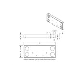 33-3/4" STAINLESS REAR CENTER PANEL WITH 4X 16 LED 4" TURBINE LIGHTS & GROMMETS - RED LED/RED LENS