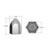 15/16" x 1 5/8" Chrome Plastic Bullet Nut Covers - Push-On (10-Pack)