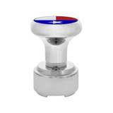 THREAD-ON GEARSHIFT KNOB WITH 9/10 SPEED ADAPTER & TEXAS FLAG STICKER - CHROME