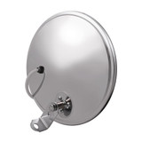 8-1/2" Stainless Steel Heated 320R Convex Mirror - Offset Mounting Stud