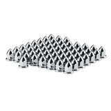 33MM X 2-3/8" CHROME PLASTIC BULLET NUT COVER WITH FLANGE - PUSH-ON (COLOR BOX OF 60)
