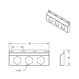 Stainless Top Mud Flap Plate With Three 4" Lights & Bezel - Red Lens (Each)