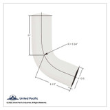Chrome 68 Degree Angled Exhaust Elbow For Peterbilt 359 - Straight 5" OD To 5" OD