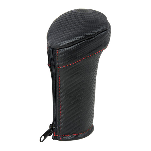 Matte Carbon Fiber Gear Shift Knob Cover - Matte Carbon/Red Stitch-Grand General-99869