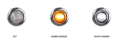 Mini Button Dual Revolution Amber/White LED-Trux-TLED-BX3AW