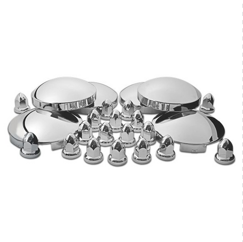 Wheel Accessories - Kit - Chrome Metal Front & Rear Hubcap Kit-Trux-THUB-C2