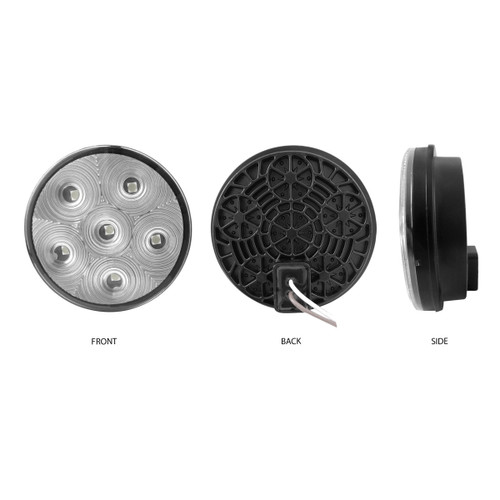 4" Round High Power LED Worklamp with Bubble Lens & Reflector Cup (6 Diodes)-Trux-TLED-U16