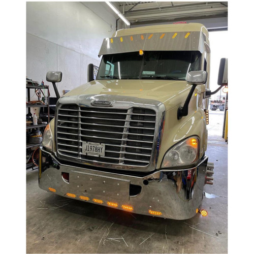 One Piece Cascadia Bumper with 9 Slotted Light Holes only Ships LTL